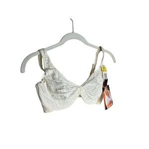 VTG Olga Shadow Play Full Figure Underwire Bra 35008 White Womens Size 36C NEW